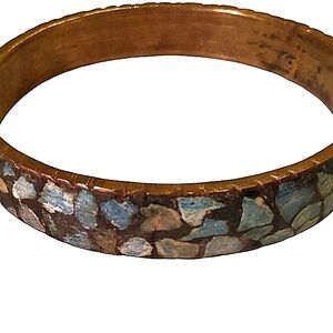 Bangle Bracelet Stone Inlay Made In India Vintage